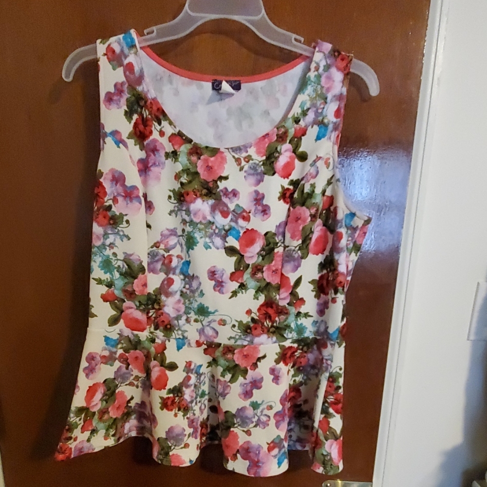 Flower peplum top